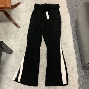 Melissa Nepton paperbag tie waist slit ankle black/white 
Pants